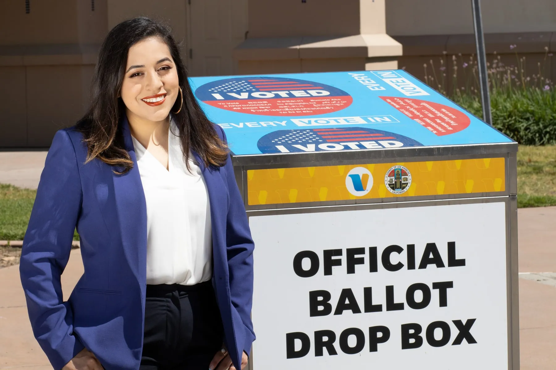 Nikki Perez, Burbank City Council member, outdoors in Burbank.